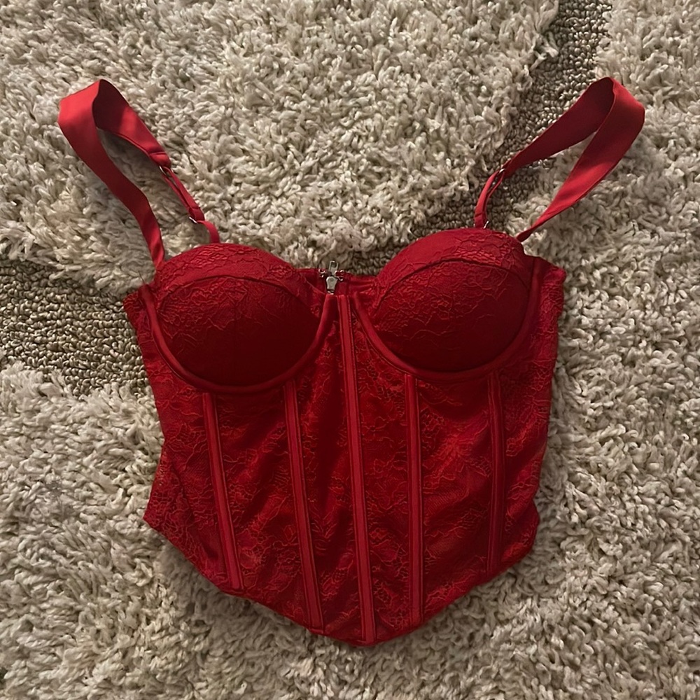 Oh Polly red lace corset